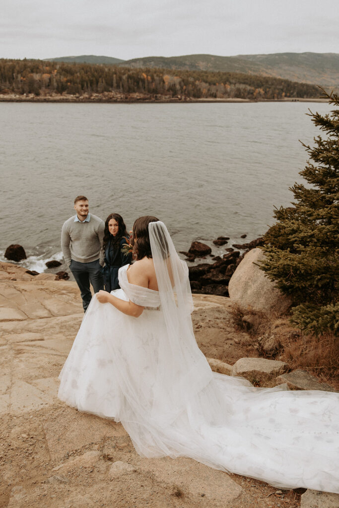 micro wedding ceremony at acadia national park