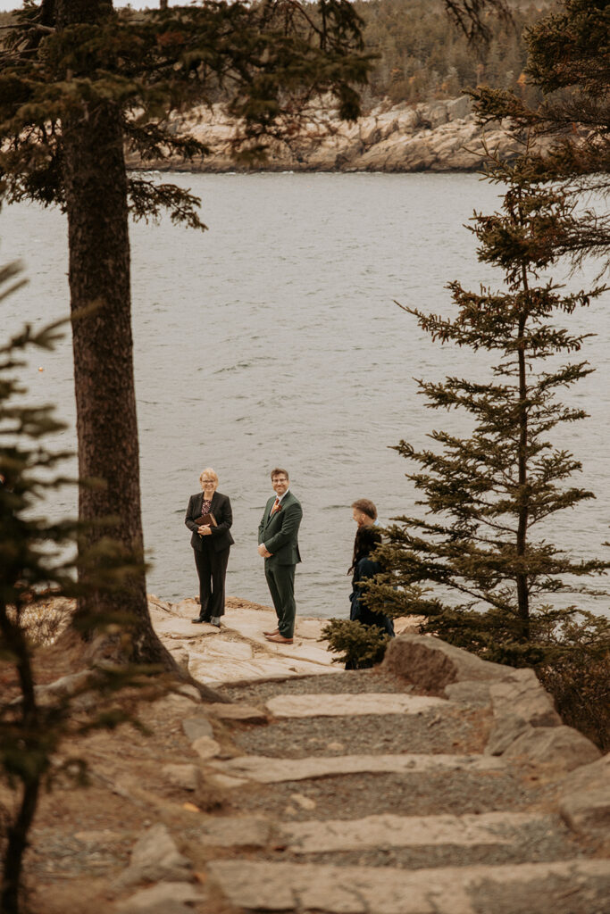 fall ceremony at otter point in acadia national park